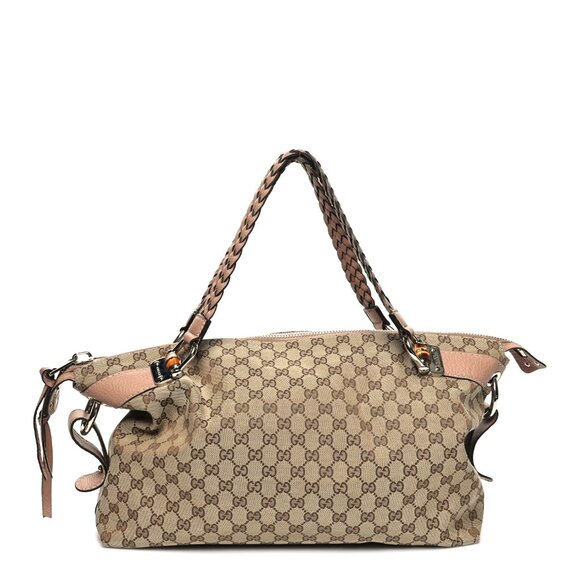 Gucci Handbags - EUC Gucci Monogram Bamboo Bar Medium Tote Blush